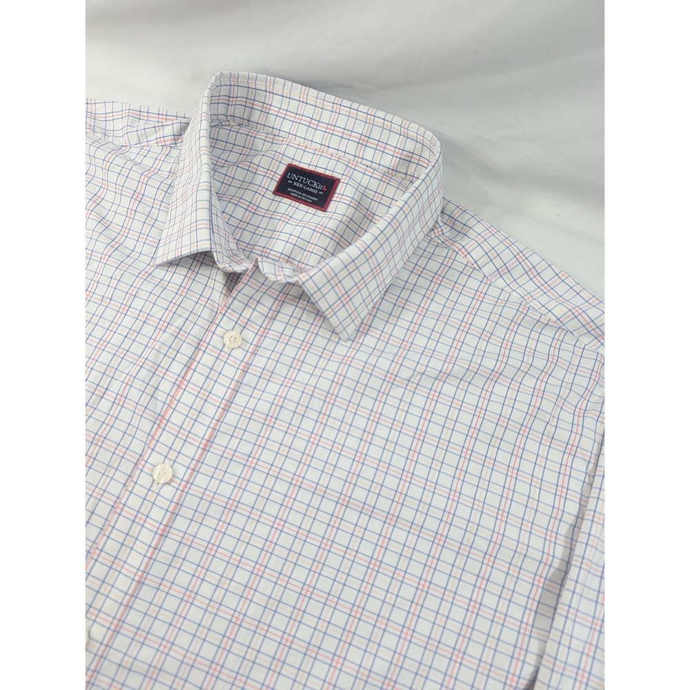 UNTUCKit Shirt Mens 3XL Multicolored Plaid Button Up Nylon Stretch Performance